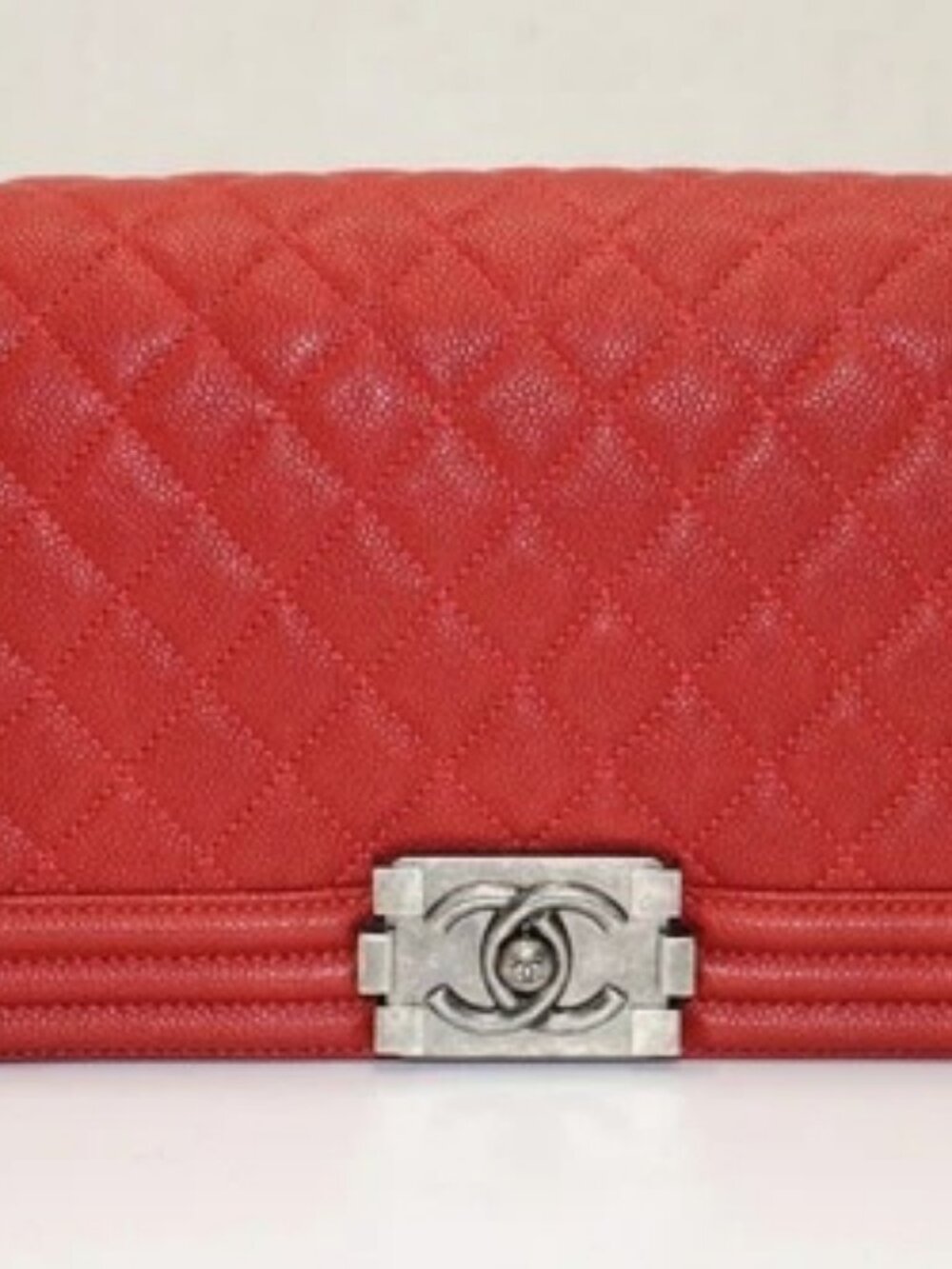 CHANEL Caviar Quilted Medium Boy Flap Dark Red 23141707